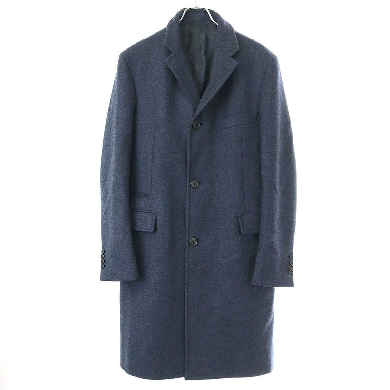Hermes Wool Cashmere Chester Coat Pt9434 Navy 48