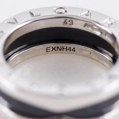 Bvlgari Bulgari Save The Children Silver 925 X Black Ceramic #8 Ladies 6.3g Ring