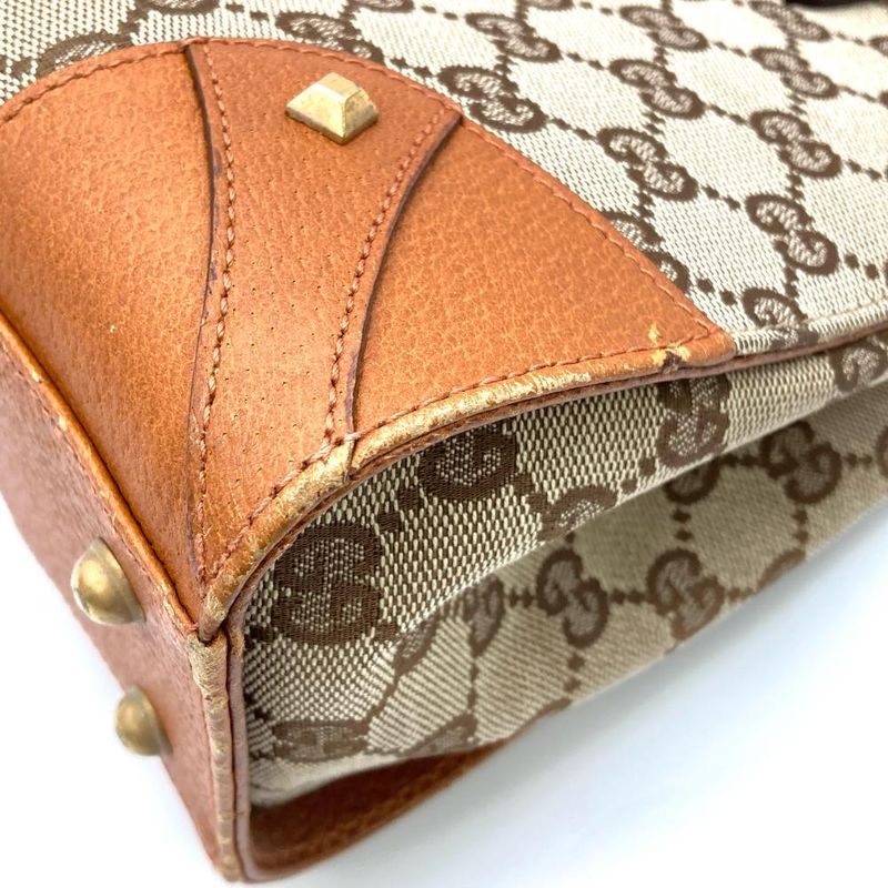 Gucci Tote Bag GG Canvas Leather 120895 Beige