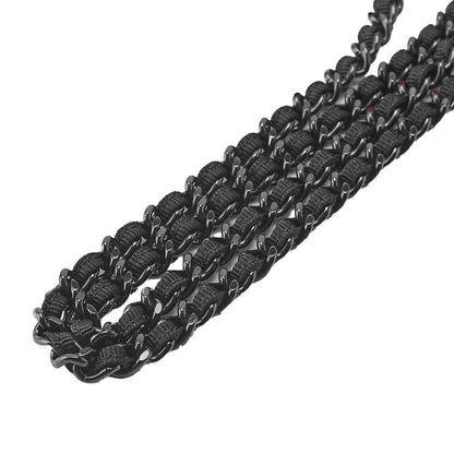 Chanel Matelasse Chain Shoulder Lambskin And Nylon Red And Black (black