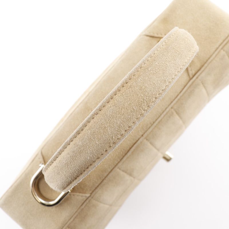 Chanel Chocobar One Handle Suede Brown/yellow Women's Handbag