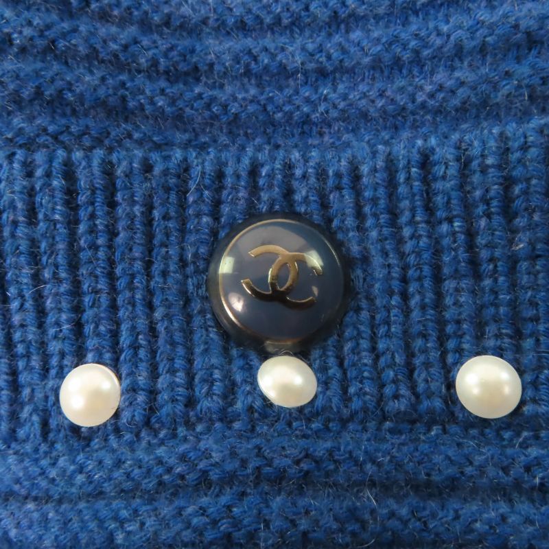 CHANEL P53610k06955 Cotton Cashmere Mix Long Sleeve Knit Cardigan With Coco