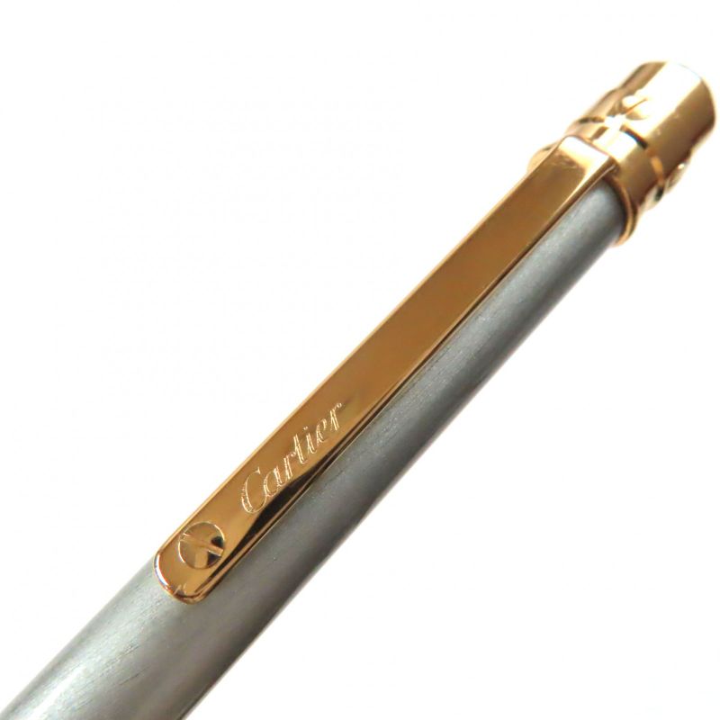 Cartier Santos De Cartier Ballpoint Pen Twist Closure With Engraved Logo