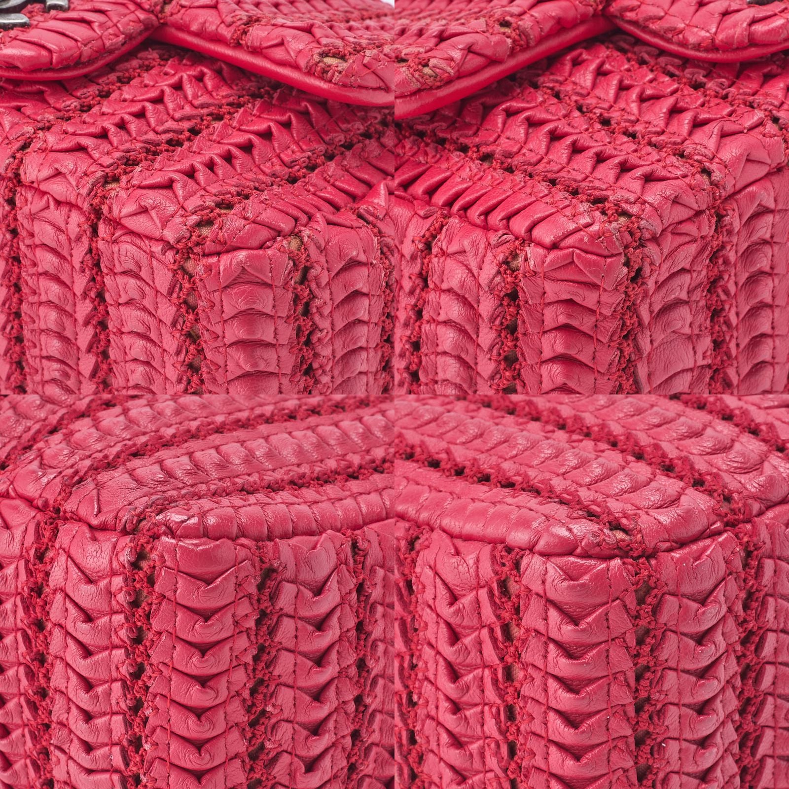 Chanel Mini Matelasse Turnlock Chain Shoulder Bag Lambskin Red (silver Hardware)