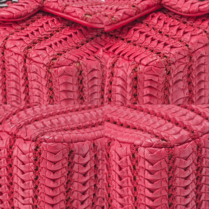 Chanel Mini Matelasse Turnlock Chain Shoulder Bag Lambskin Red (silver Hardware)