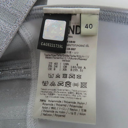 Fendi Faf119 Zucca Pattern FF Logo Tank Top Silver 40 Genuine