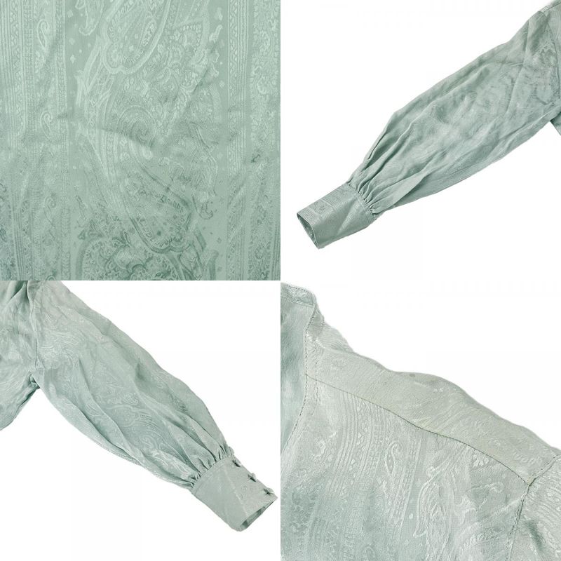 Christian Dior Blouse M Silk Mint Green Long Sleeve Total Apparel Women