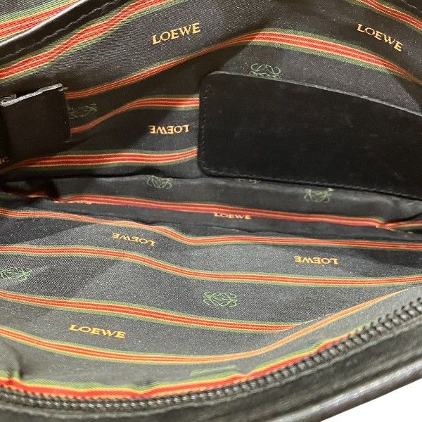 Loewe Black Leather Bag Clutch Bag Second Bag Men's