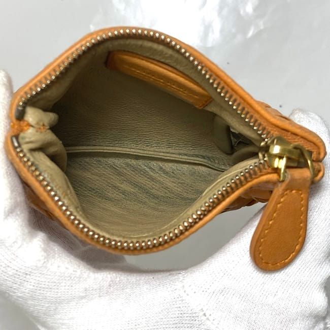 Bottega Veneta Coin Case Ec22653 Orange Intrecciato