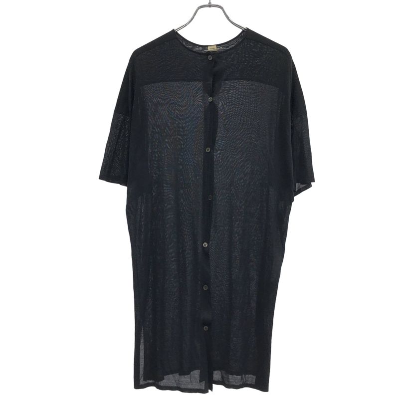 Hermes Short Sleeve Long Silk Knit Cardigan Black 38