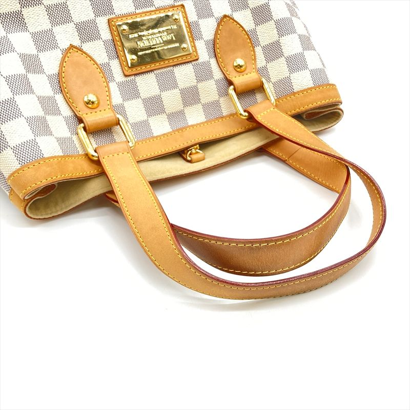Louis Vuitton Hampstead PM Handbag Damier Azure N51207 White Gold Hardware