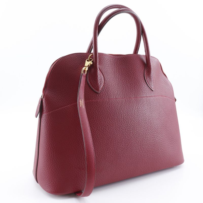 Hermes Bolide 35 Ardennes Red □O Ladies Handbag