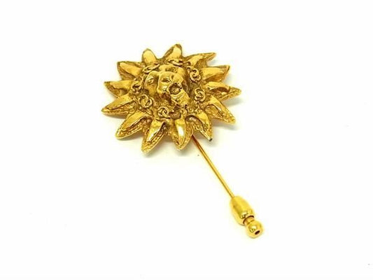 Chanel Vintage Coco Lion Pin Brooch Pin Badge Gold Type Az0101