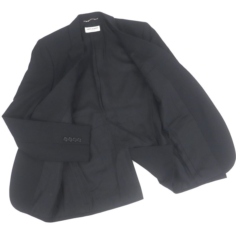 Saint Laurent Paris 482493 Single Tailored Jacket Bleather Tailored Jacket