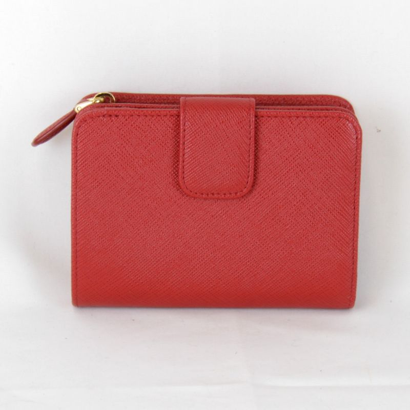 Prada Saffiano Iml018 Bifold Wallet Leather Red