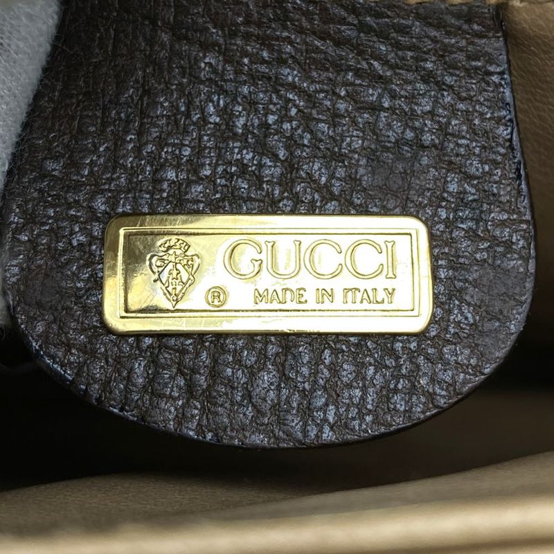 Gucci 001 116 6862 Old Gucci Shoulder Bag GG Supreme Sherry Vintage Brown Beige