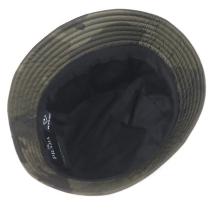 Prada 2023 2hc350 Re-nylon Camouflage Triangle Logo Bucket Hat Khaki XXL Made