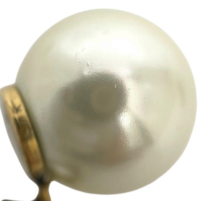 Jadior Earrings Gold Excellent Condition GP Faux Pearl Rhinestone