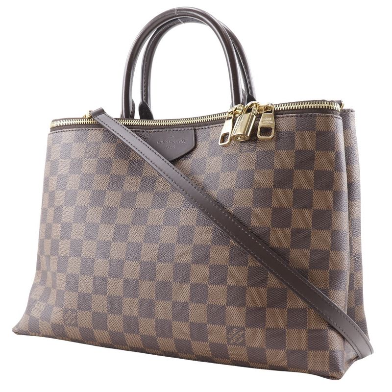 Louis Vuitton Brompton 2-way Shoulder N41582 Damier Canvas Brown Tr0186 Ladies
