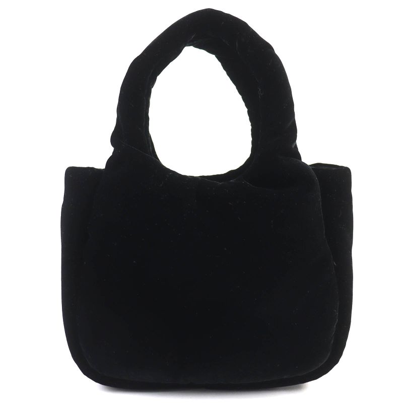 Prada 1ba410 Padded Velvet Mini Handbag Triangle Logo 2WAY Shoulder Bag Black