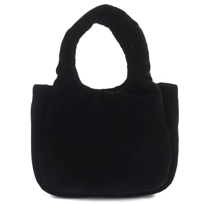 Prada 1ba410 Padded Velvet Mini Handbag Triangle Logo 2WAY Shoulder Bag Black