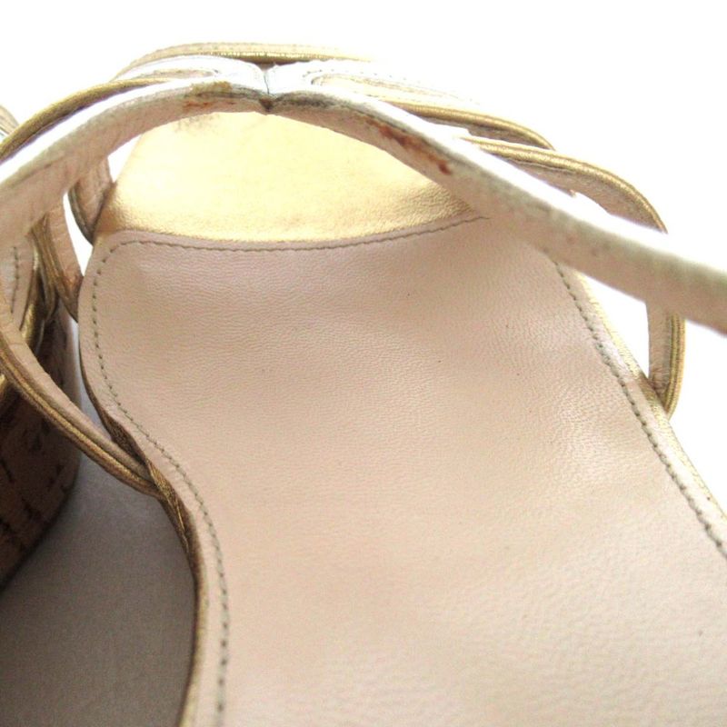 Prada Wedge Sole High Heel Suring Back Sandals Size 34.5 Approx 21.5cm (8.46in)