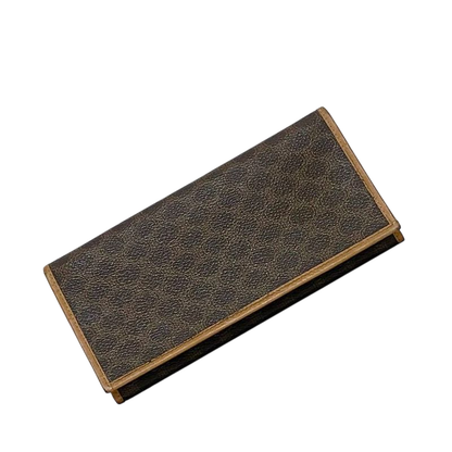 Celine Bifold Long Wallet Brown Macadam Wallet Excellent Condition PVC Leather
