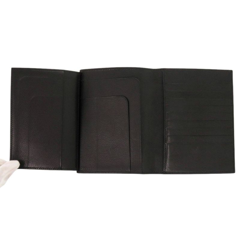 Hermes Vaubourg Grain Black Card Case Black 0684 Hermes