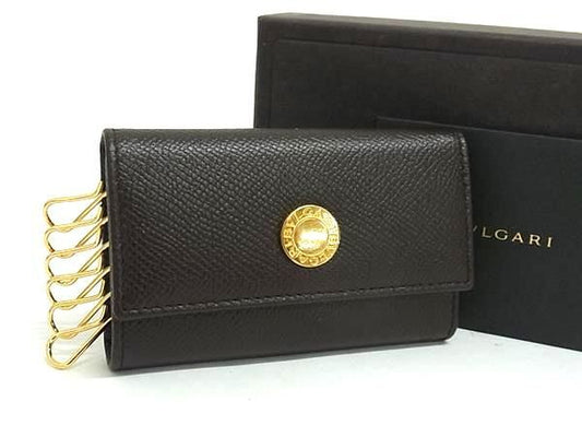 Bvlgari Leather 6-ring Key Case Key Case Men's Women's Brown At9047