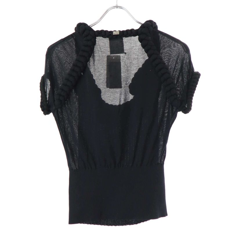 Chanel 09ss Rope Design Pullover Top P35683k02111 Black 38