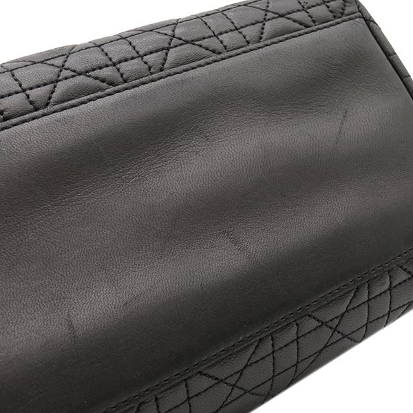 Christian Dior 2way Bag Lady Dior Medium Bag Lambskin Black Gold Hardware Black