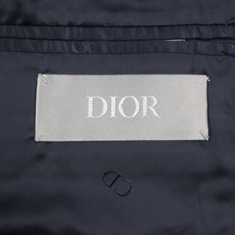  DIOR Homme 293c286a5573 Logo Part Zip Up Tailored Jacket Navy 44 Made In