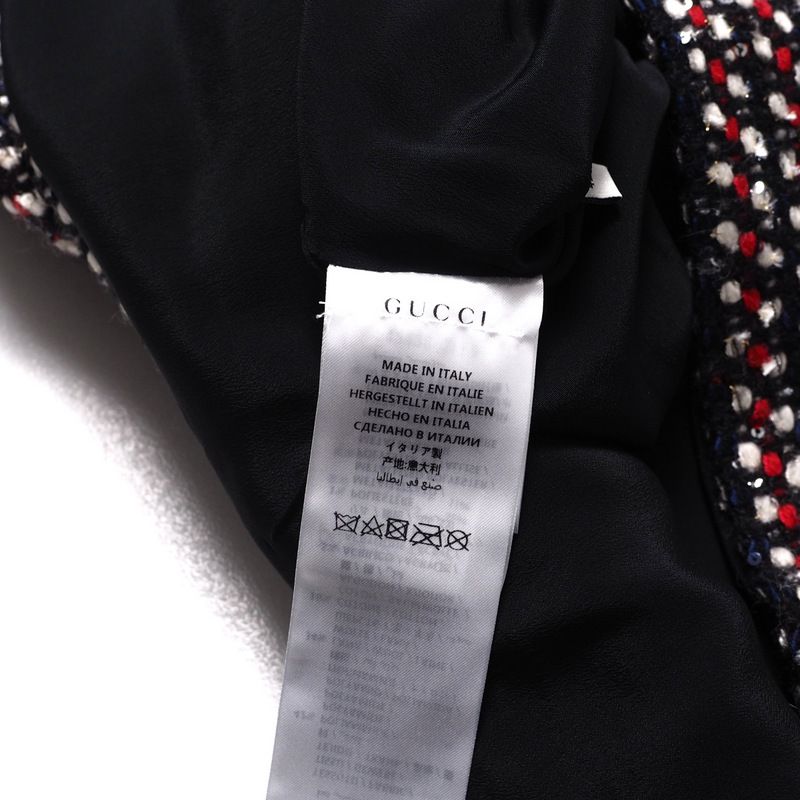 Gucci Skirt Size 42 Tweed Sequins Bit Hardware Belt Decoration Michele Period