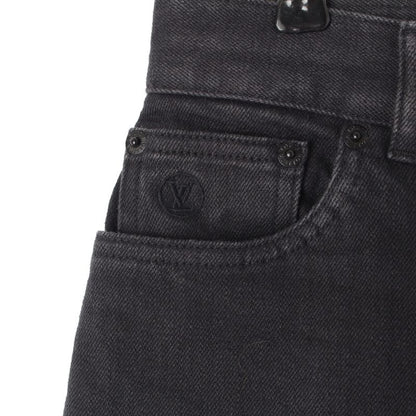 Louis Vuitton Monogram Eclipse Patch Tapered Denim Pants Bottoms Black 27