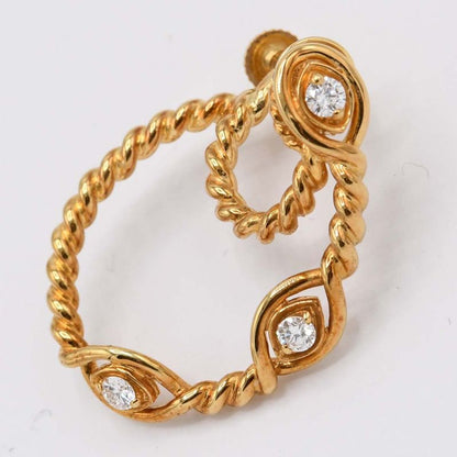 Christian DIOR Earring 18K 750 D0.15 Approx 7.5g Gold Accessories Ladies With