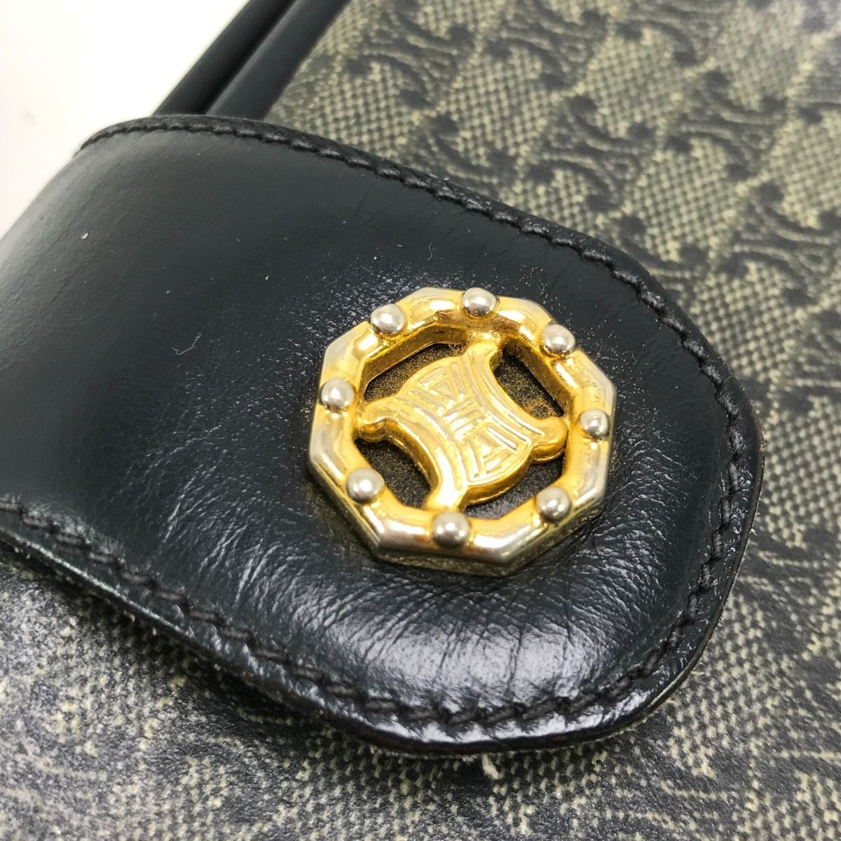Celine Shoulder Bag Macadam Pattern Navy