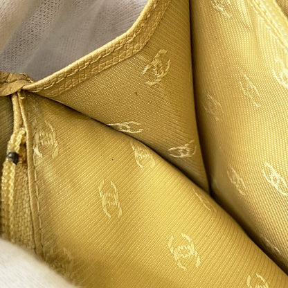 Chanel Long Wallet Coco Button Leather Beige Gold Hardware Women