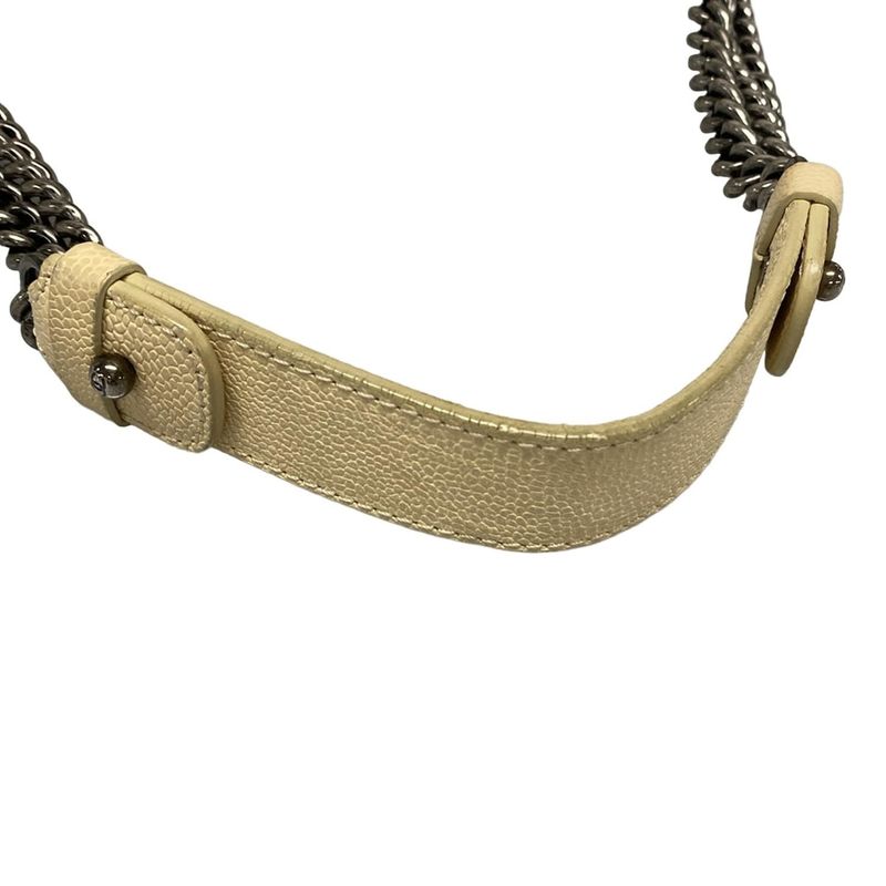 Chanel Tote Bag Matelasse Beige Chain Shoulder/vintage Silver Hardware