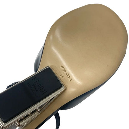 Fendi First Sandals Shoes Metallic Cles The Blue Silver Unused Metal Heel Strap