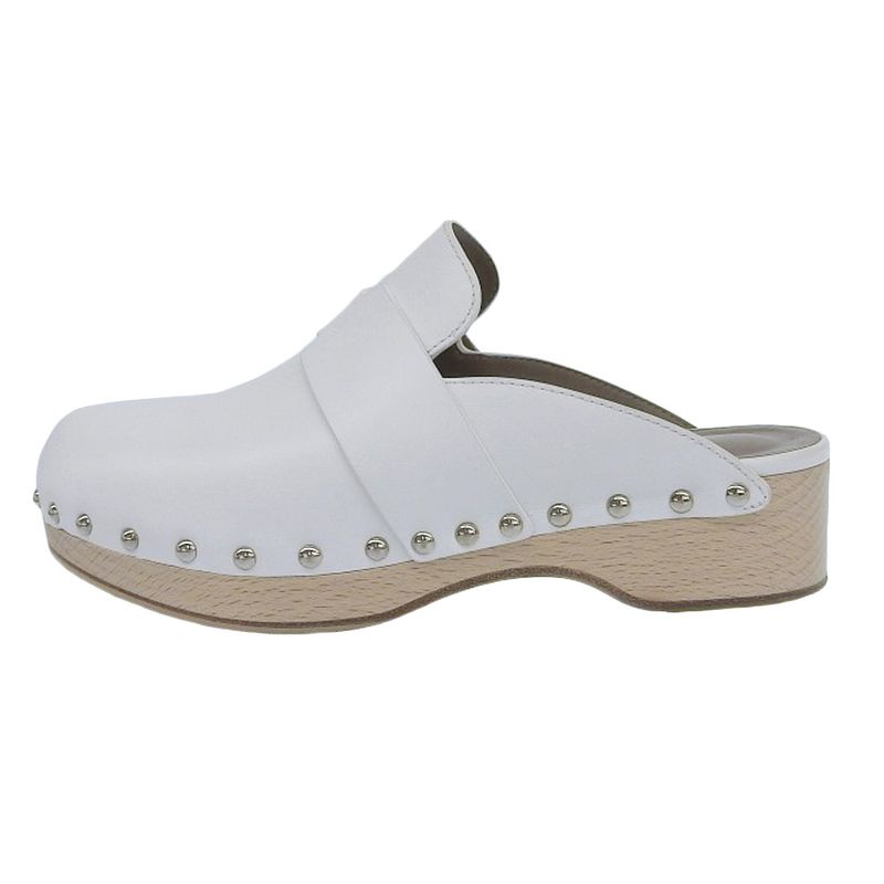 Hermes Karya Leather Sabo Sandals Mules 36 Approx 23cm (9.06in) White Women's