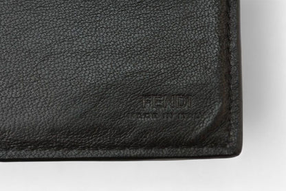 Fendi Wallet Fendi Bifold Long Wallet Leather Women Men FF Embossed Black 7m0264