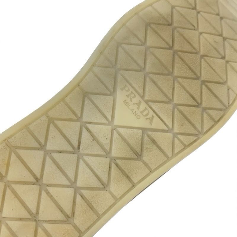 Prada Loafers Leather Shoes Suede Beige Gold Triangle Logo