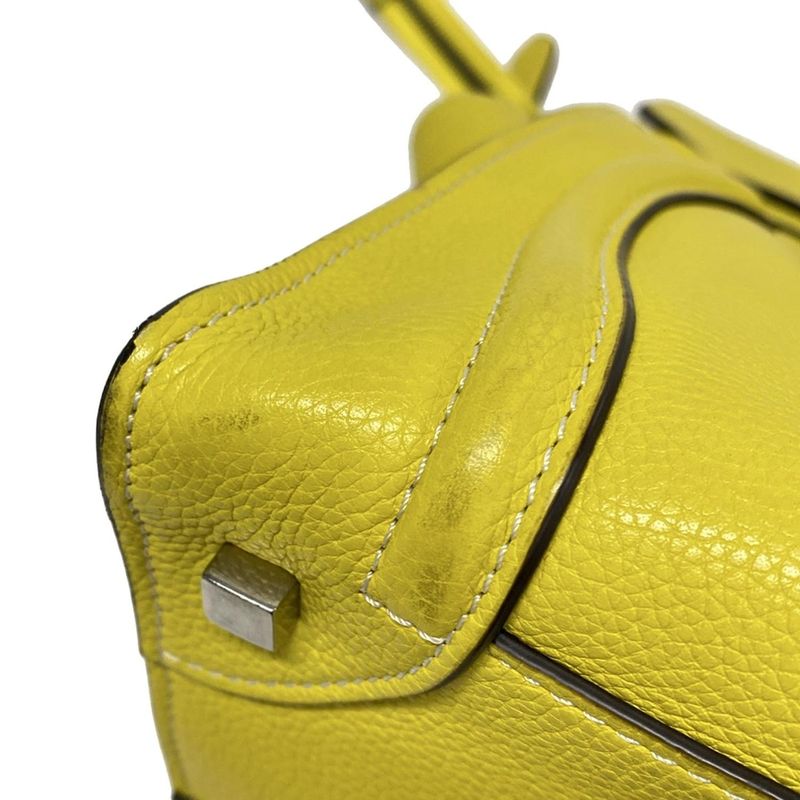 Celine Handbag Luggage Mini Shopper Yellow Leather