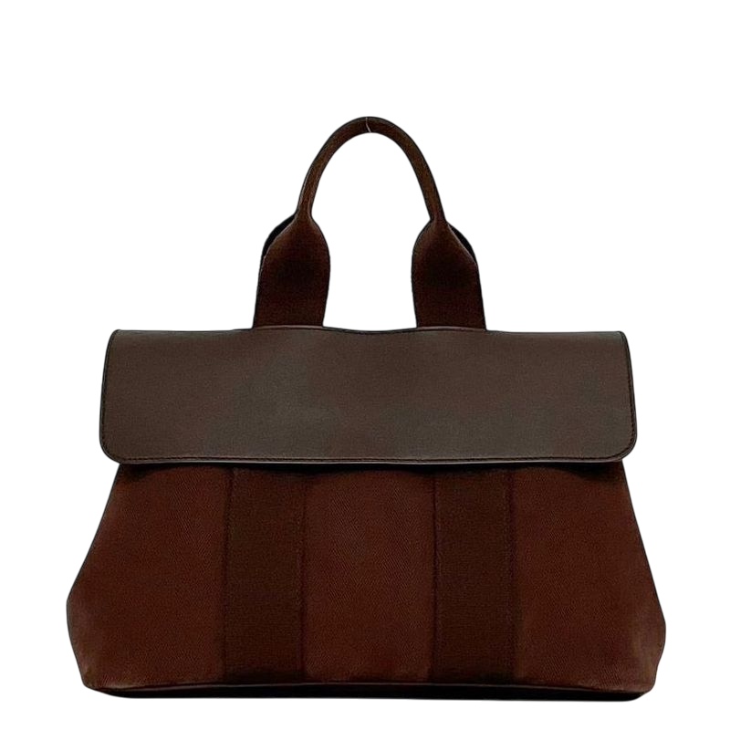 Hermes Handbag Valparaiso PM Brown Excellent Condition Canvas