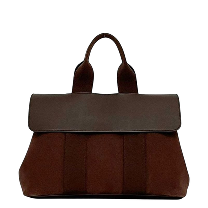 Hermes Handbag Valparaiso PM Brown Excellent Condition Canvas