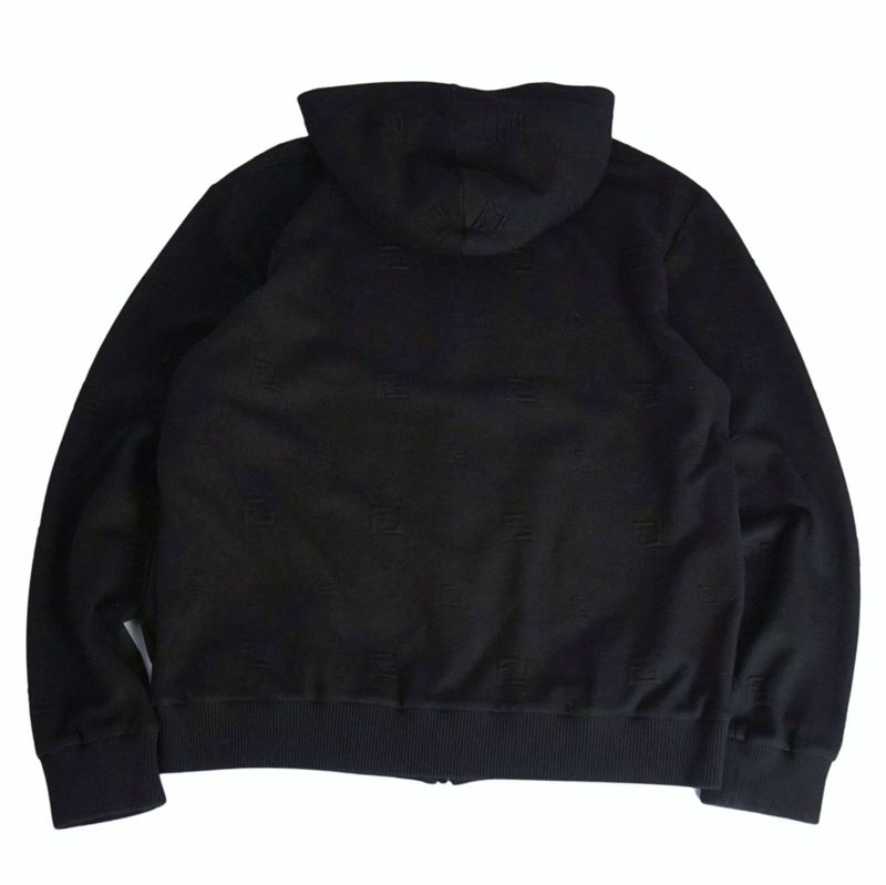 Fendi Sweatshirt Hoodie Zip Up Zucca Pattern FF