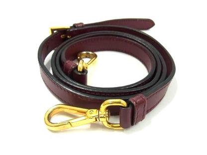 Prada Leather Bag Shoulder Strap Shoulder Crossbody Women's Red Bm4409