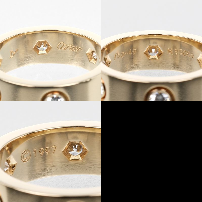 Cartier Love 18K Yellow Gold And 6P Diamonds Size 9 Ladies 7.61g Ring