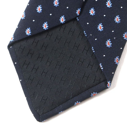  Hermes 2020 349289t 63% Silk Anthracite/ciel/orang Cravat Paisley Dot Tie