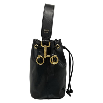 Fendi Handbag Mini Montresor 8bs010 Black Drawstring Shape / Mini Bag Leather